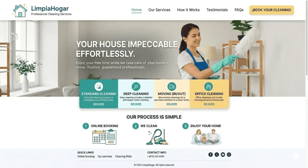 web design for cleaning services